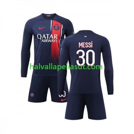 Jalkapallo Pelipaidat/Peliasut Paris Saint-Germain Lionel Messi 30 Lasten Kotipaita 2023-2024 Pitkähihainen